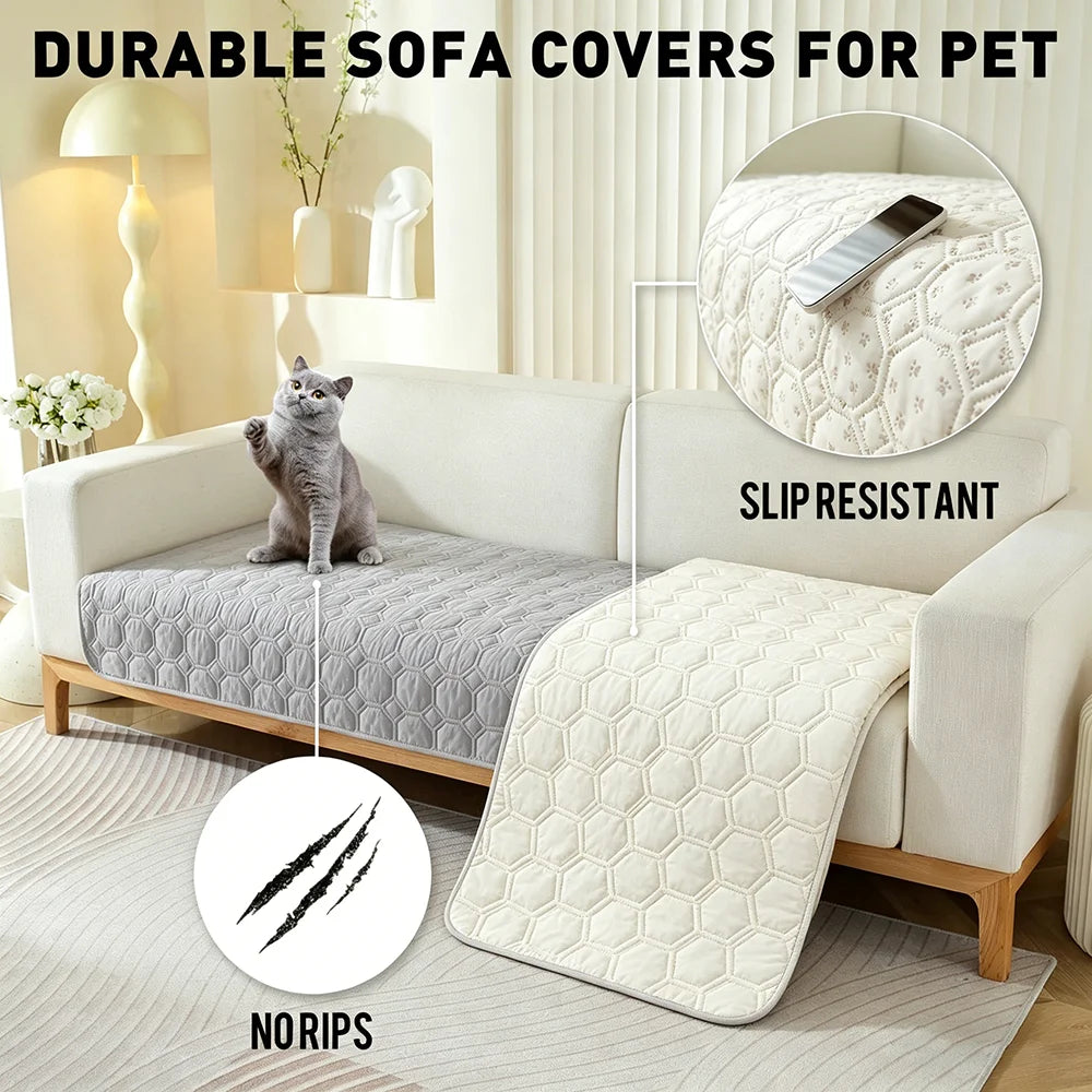 Premium Quilted Non-Slip Sofa Cover – Washable Furniture Protector for Pets & Kids