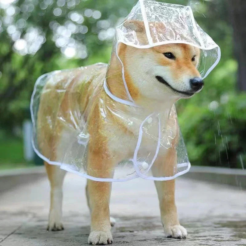 Transparent Waterproof Dog Raincoat – Windproof Pet Rain Jacket for Small, Medium & Large Dogs (XS–8XL