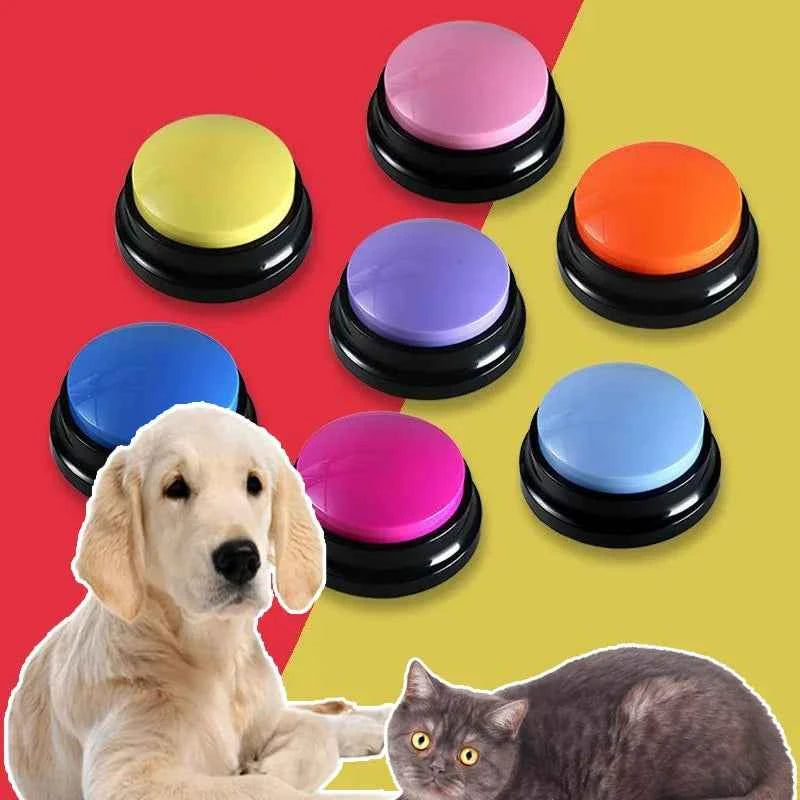 New Pet Training Tool Cat Dog Sound Box Recordable Talking Button Cat Voice Recorder Toy For Communication Pet Training Buzzer