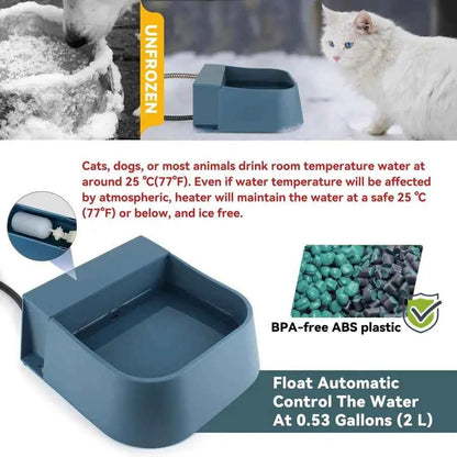 Automatic Heated Pet Water Dispenser – 2L Indoor/Outdoor Heated Bowl for Dogs & Cats