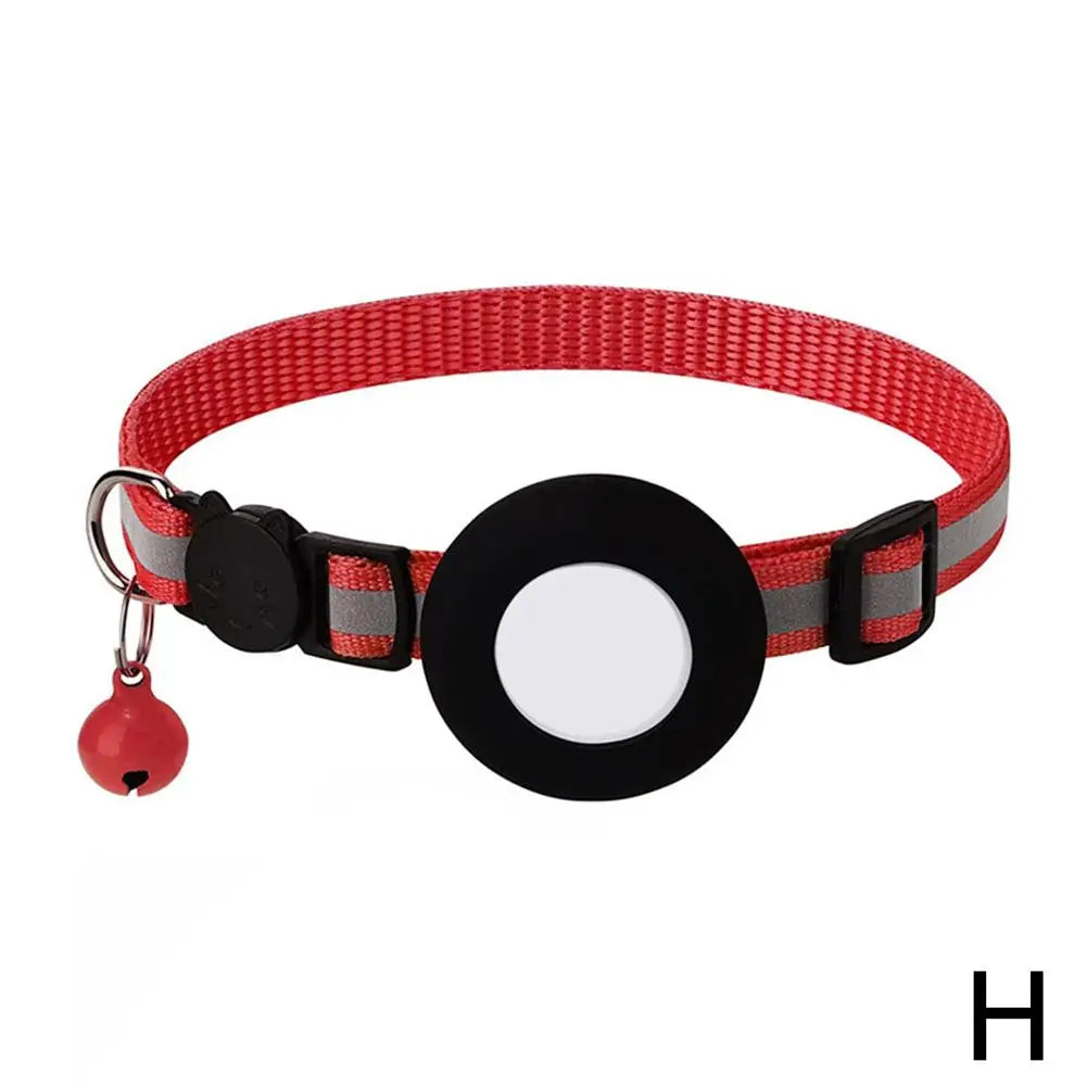 Anti-Lost Cat Collar For Airtag GPS Protective Case With Bell Reflective Cats Necklace Kitten Accesories Pet Products