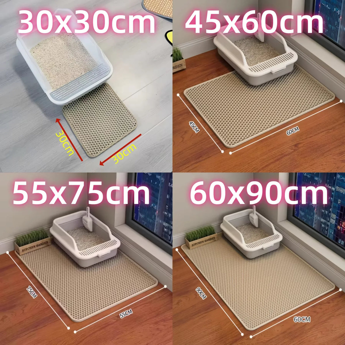 Large Cat Litter Mat – Waterproof Double-Layer Non-Slip Pad