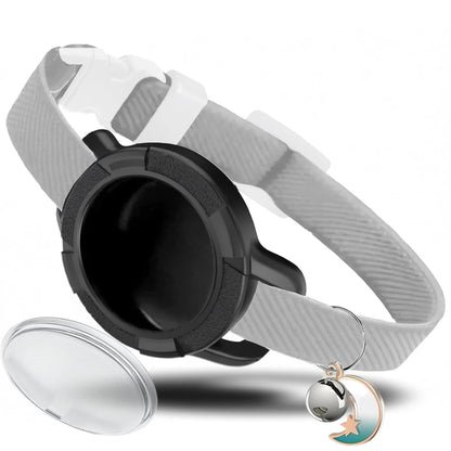 Fashion Anti-lost AirTag Cat Collar, Elastic Collar with Bell & GPS Tracking Holder Case for Cats Puppies（Tracker not included）