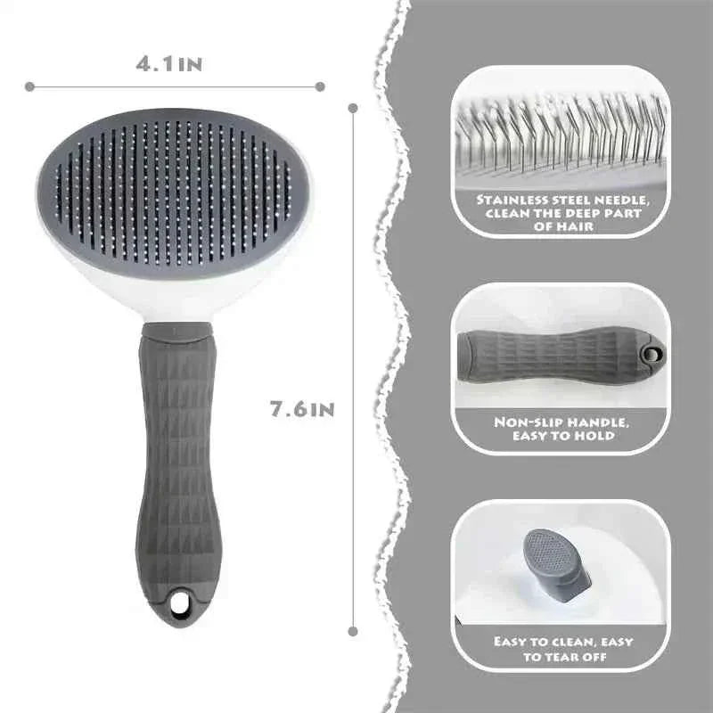 Pet Hair Removal Brush – Gentle Deshedding & Detangling Grooming Tool