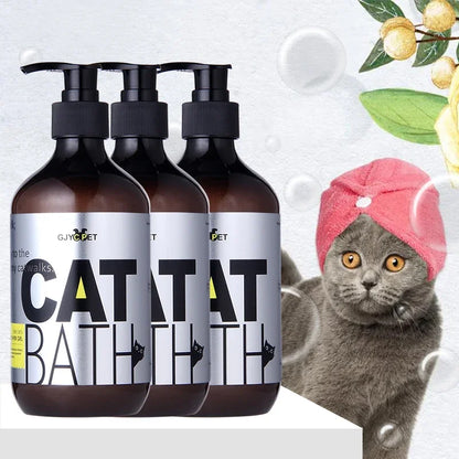 500ml Cat Shower Gel Shampoo Ultra Cleaning Fluffy Smooth Long Lasting Scent Deep Soil Removal Pet Deodorizer Decontamination