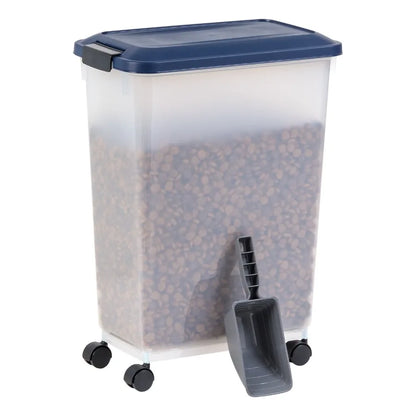 IRIS 37.5 Lbs. Airtight Pet Food Container Dog and Cat Food Storage Bin with Scoop