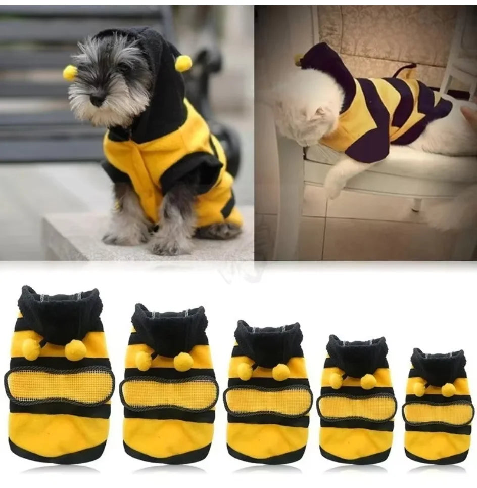 Bee Fleece Pet Hoodie for Dogs & Cats