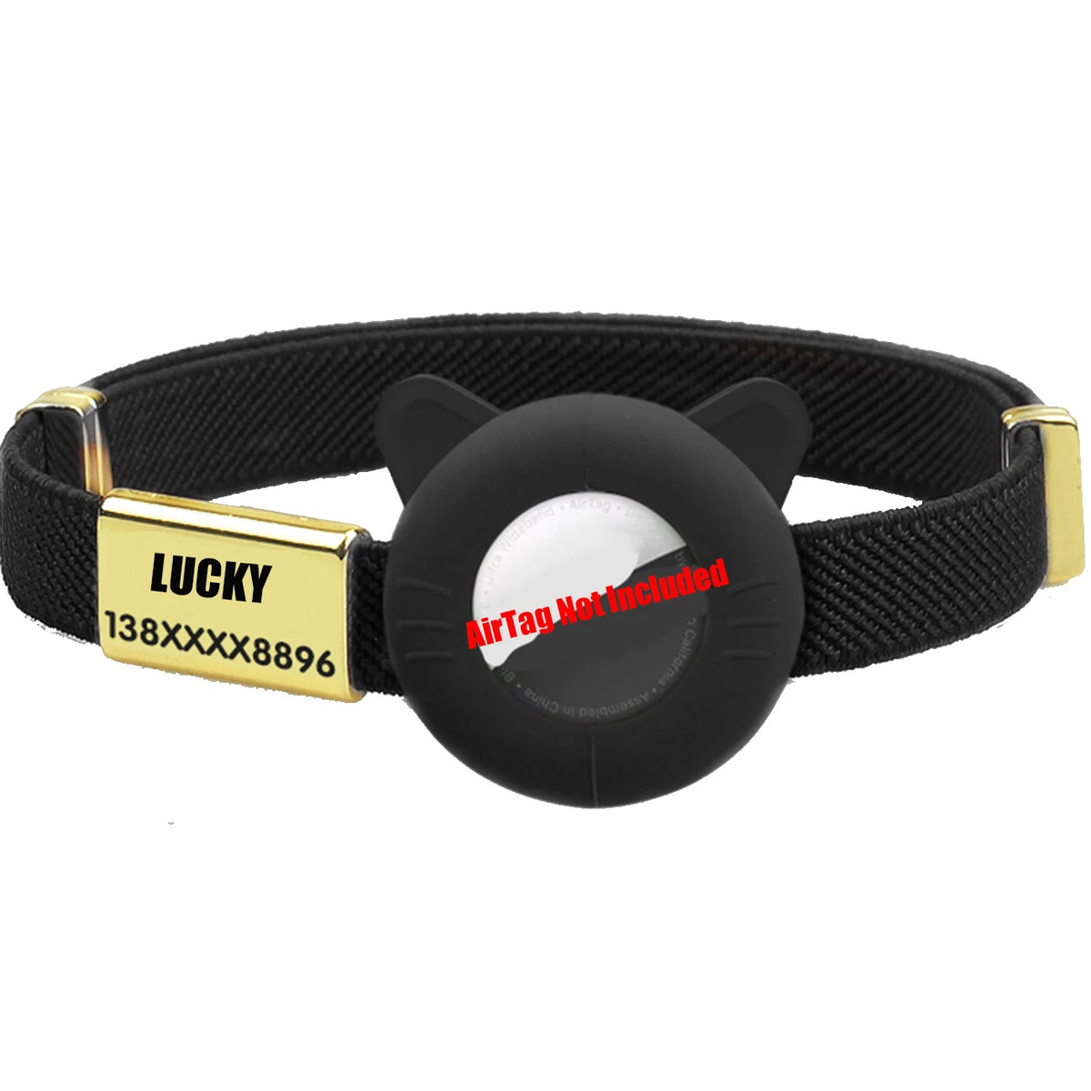 Breakaway AirTag Cat Collar with Custom Name Tag & Holder