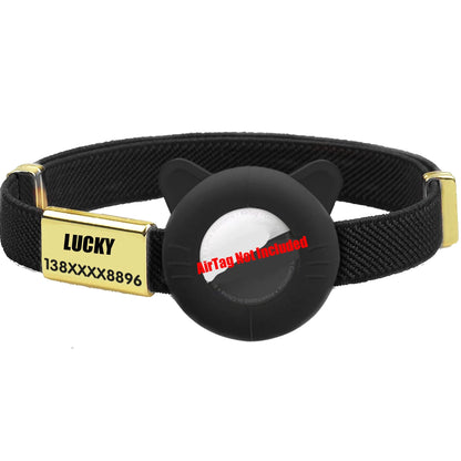 Breakaway AirTag Cat Collar with Custom Name Tag & Holder