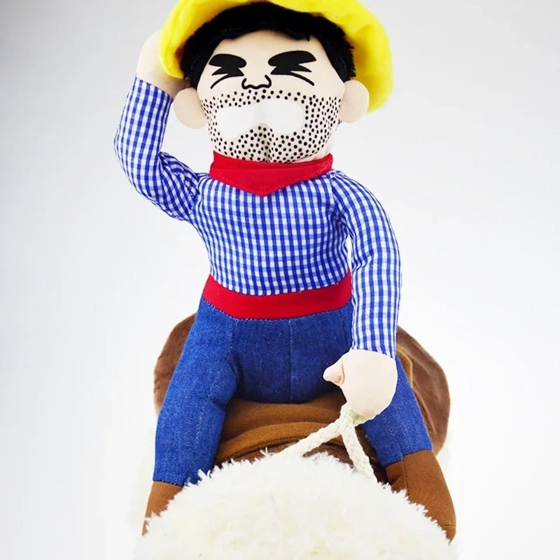 Cowboy Rider Dog Costume with Hat
