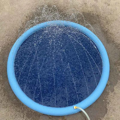 170cm Pet Splash Sprinkler Pad – Summer Cooling Water Play Mat for Dogs & Kids