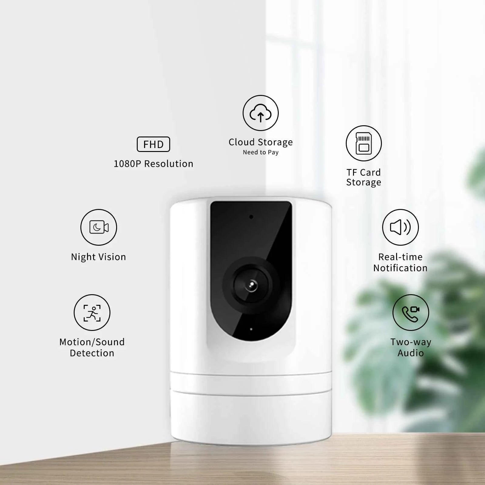 2PCS Ease Life APP, Security Camera Indoor, 1080P Pet Camera, Pet Camera with Phone App, Foldable Baby Camera for Home Security,