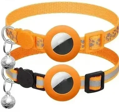 Cat Airtag Holder Collar Breakaway Reflective Strips Adjustable Kitten Collar Waterproof Cat Bell Collar Pet Air Tag Case