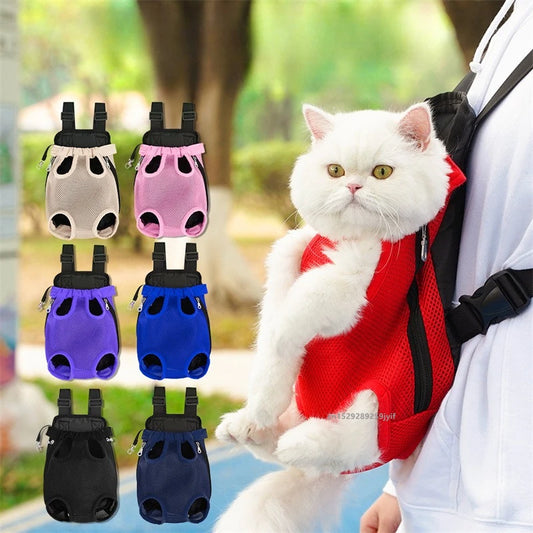 Pet Carrier Backpack for Small Pets - Breathable Double Shoulder Mesh Travel Bag