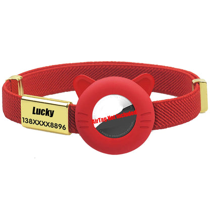 Breakaway AirTag Cat Collar with Custom Name Tag & Holder