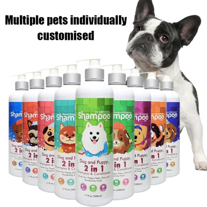 500ml Dog Shower Gel Remove Mites Deodorant Shampoo Long Lasting Fragrance French Bulldog Teddy Samoyed Pet Cleaning Products