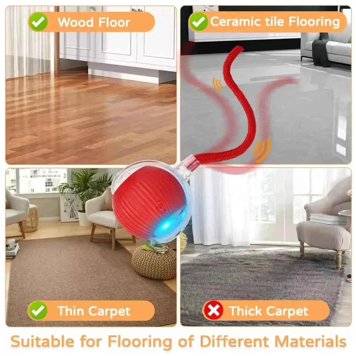 Interactive Electric Cat Toy Ball – Battery Included, Durable Plastic Play Ball