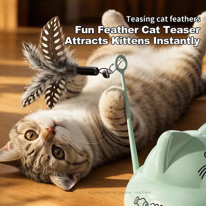 Dynamic Music Interactive Cat Toy Car, 360° Rotating Automatic Cat Toy Ball with Colorful Slow-Flash LED Lights, Pet Toy