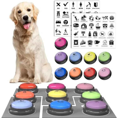 Dog Buttons for Communication 9 Pcs Dog Talking Button Set 30s Voice Recording Pet Buzzer Training Buttons Speaking Button for