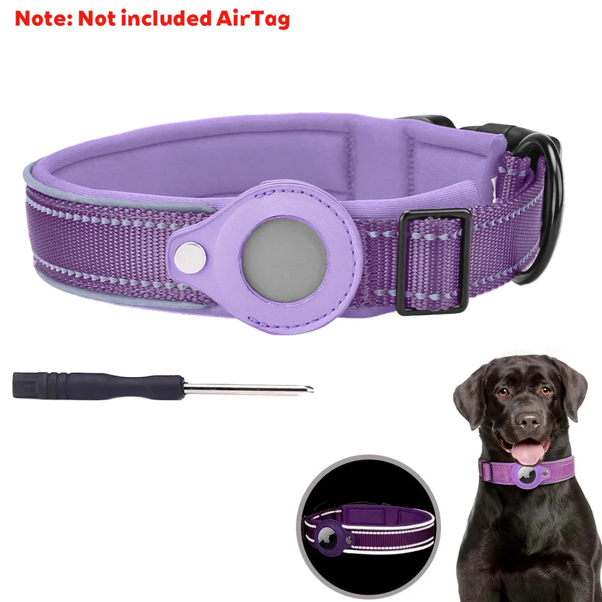 Apple AirTag Dog Collar – Reflective Waterproof Pet Tracker