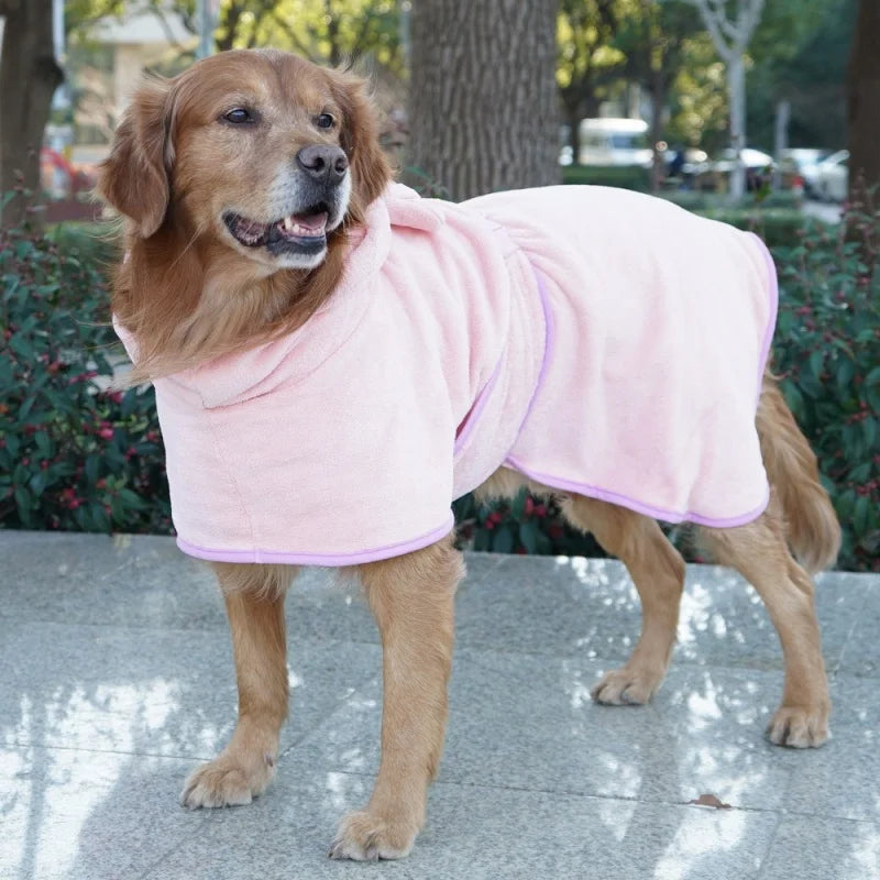 Super Absorbent Microfiber Dog Bathrobe – Quick-Drying Pet Towel Bathrobe for Dogs & Cats