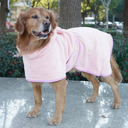 Super Absorbent Microfiber Dog Bathrobe – Quick-Drying Pet Towel Bathrobe for Dogs & Cats