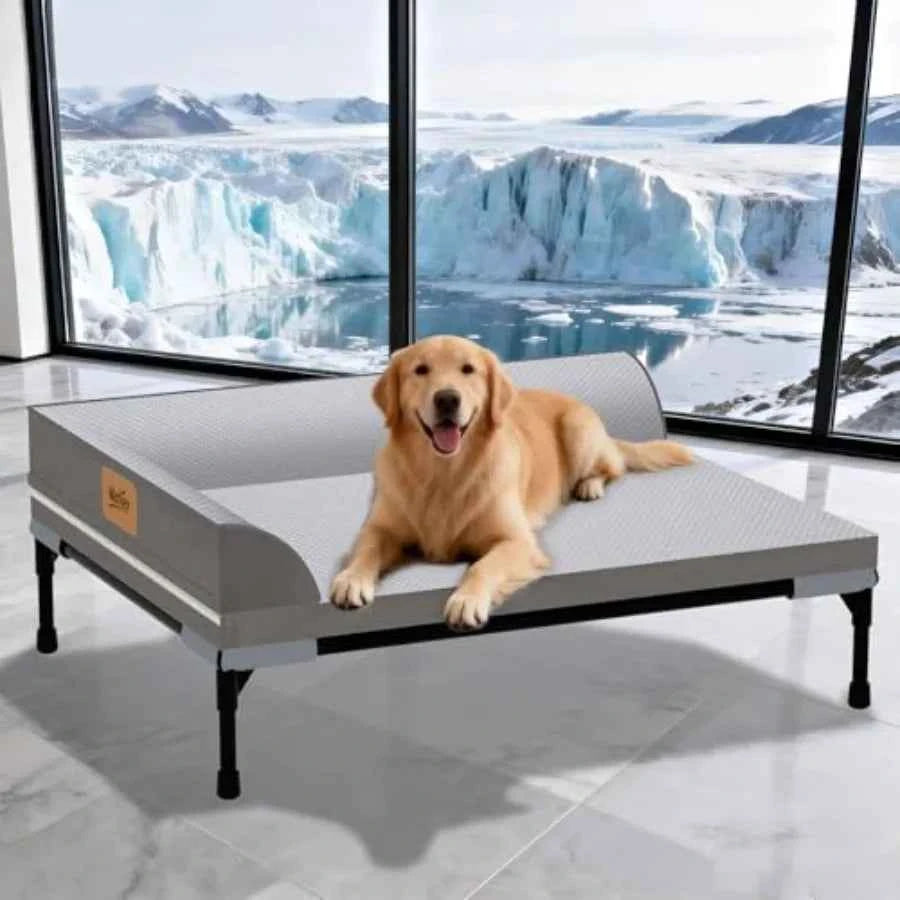 Elevated Cooling Dog Bed Orthopedic Pet Bed for Dogs Removable Washable Cover Indoor and Outdoor Raised Pet Bed with Breathable