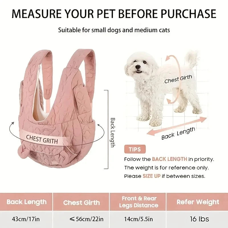 Double Shoulder Pet Carrier Bag Extra Large Capacity Chest Backpack Dog and Cat Outdoor Bag Waterproof and Portable Pet Bag