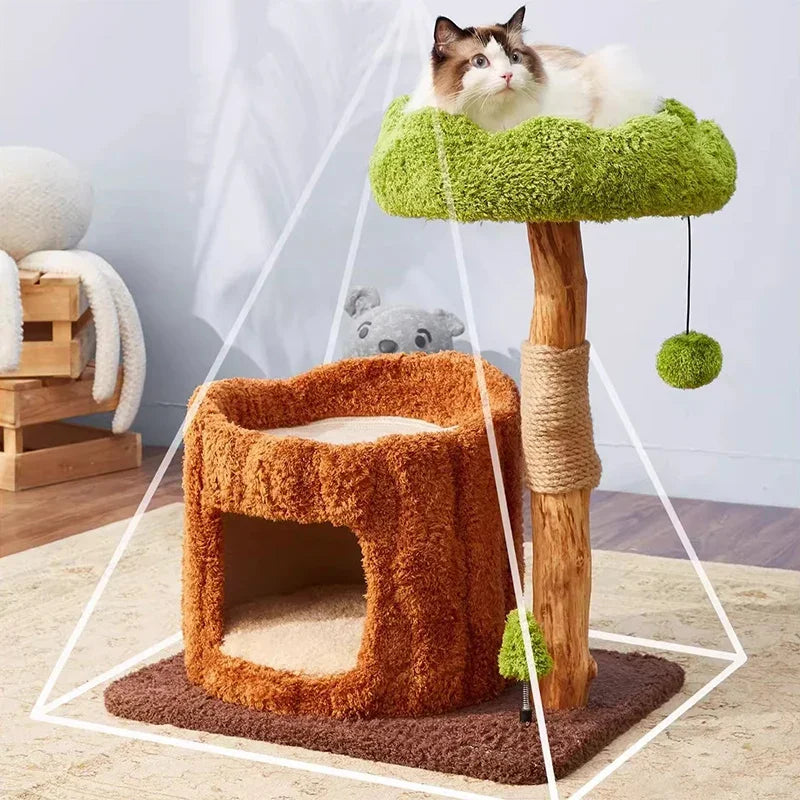 Nordic Originality Cattery Modern Simple Design Wooden Cat House Scratching Post Playground for Cat Furniture Columpio Gato FYCT