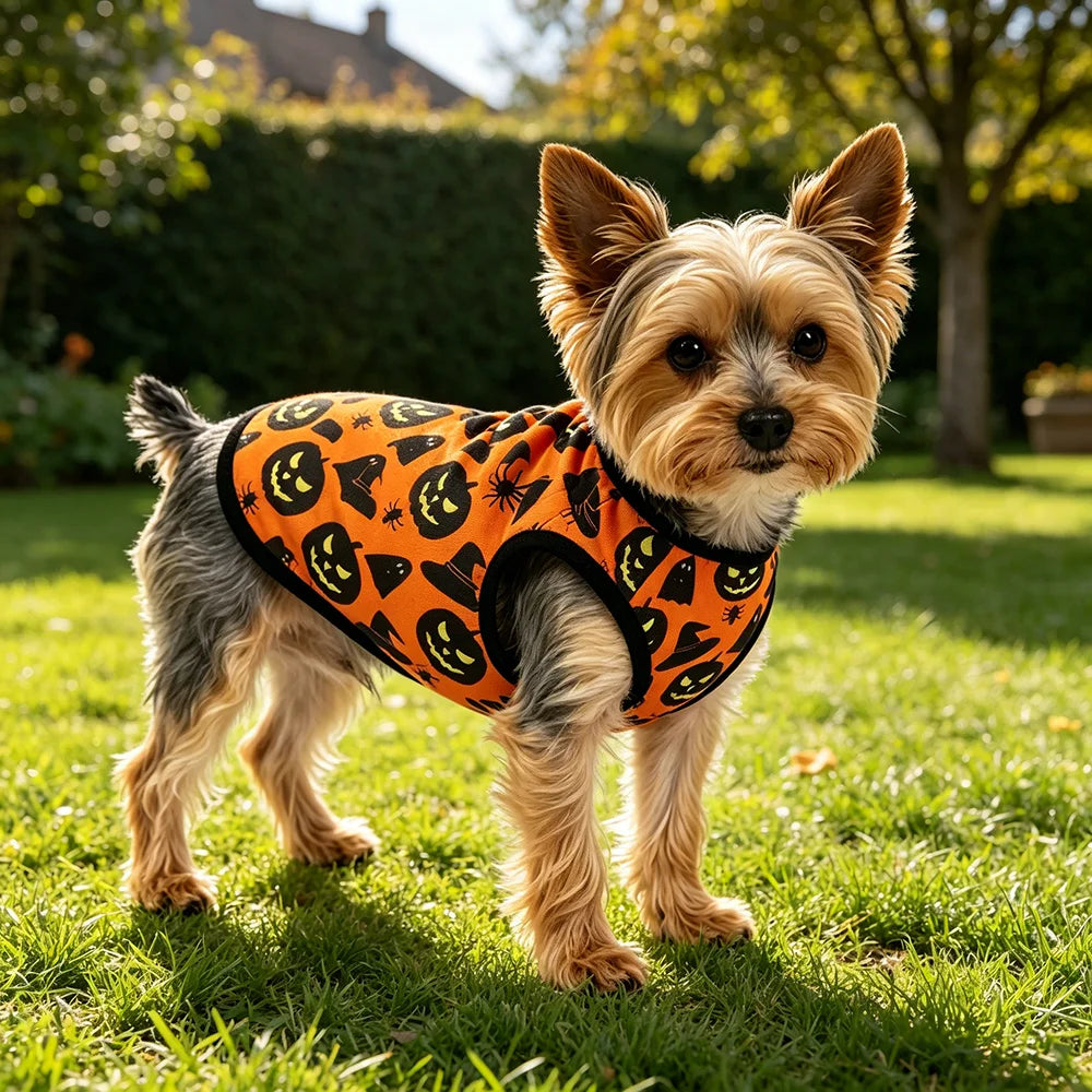 Pumpkin Print Halloween Vest for Dogs & Cats