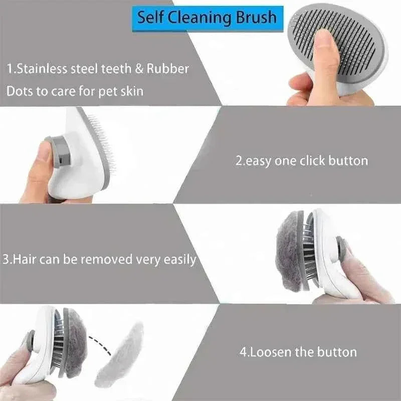Pet Hair Removal Brush – Gentle Deshedding & Detangling Grooming Tool