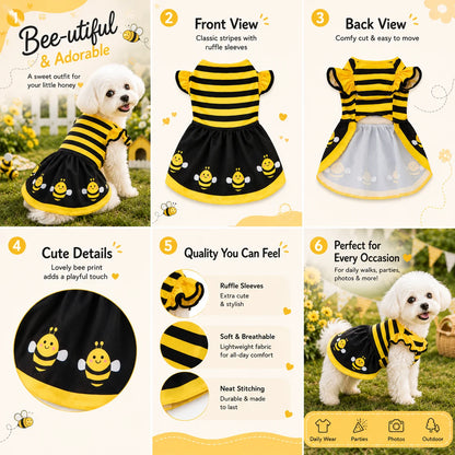 Bumble Bee Dress Costume for Dogs & Cats