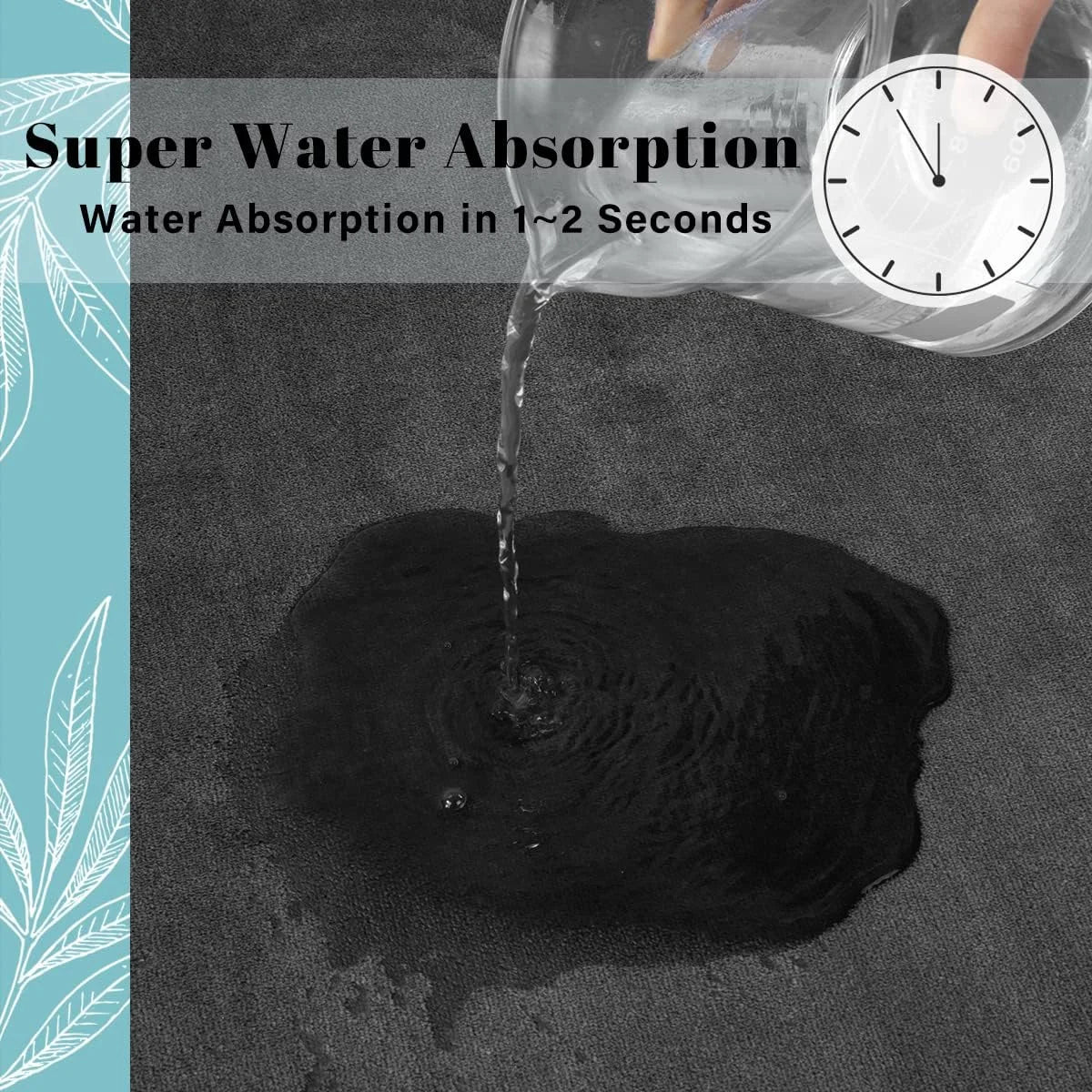 Super Absorbent Non-Slip Floor Mat for Bathroom & Home
