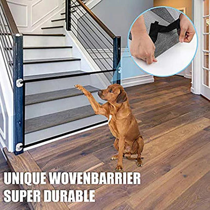 Foldable Mesh Dog Gate – Portable Barrier for Stairs & Doorways