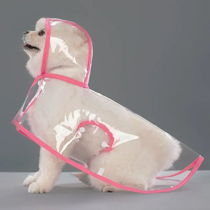 Transparent Waterproof Dog Raincoat – Windproof Pet Rain Jacket for Small, Medium & Large Dogs (XS–8XL