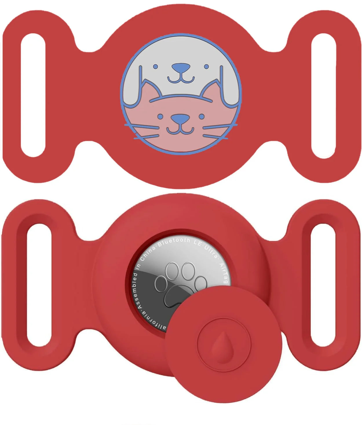 Airtag Dog Collar Holder, [1 Pack] Airtag Holder, Silicone Full Body Covered Protective Air Tag for Pet - Fits All Width