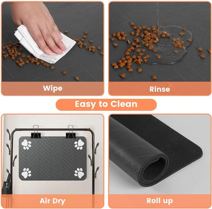 Absorbent Pet Feeding Mat – Waterproof Non‑Slip Placemat for Dog & Cat Bowls