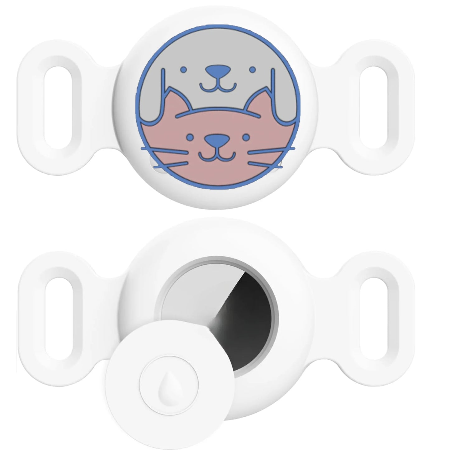 Airtag Dog Collar Holder, [1 Pack] Airtag Holder, Silicone Full Body Covered Protective Air Tag for Pet - Fits All Width