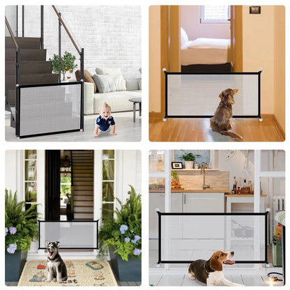 Foldable Mesh Dog Gate – Portable Barrier for Stairs & Doorways