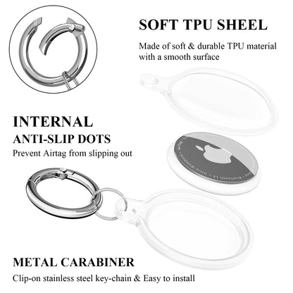 Transparent Waterproof TPU AirTag Case with Keychain