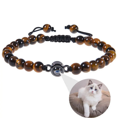 Personalized Stainless Steel Pet Photo Projection Bracelet – Custom Dog & Cat Portrait Memorial Jewelry Gift