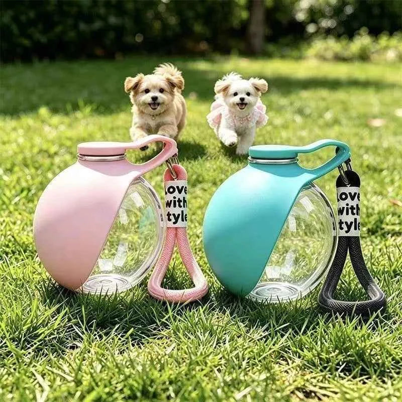 Portable Dog Water Bottle – Outdoor PETG Travel Drink Dispenser with Built‑In Bowl