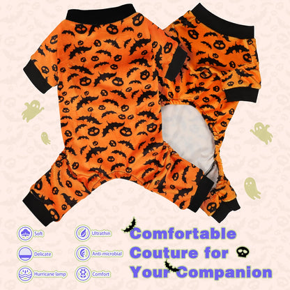 Halloween Bat & Skull Pajamas for Dogs
