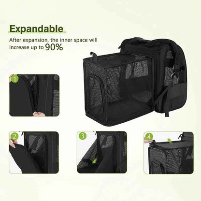 Cat Carrier Backpacks Expandable Cat Backpack with Shade Cover, Breathable Mesh Pet Carrier Backpack Bag for Travel Hiking Campi