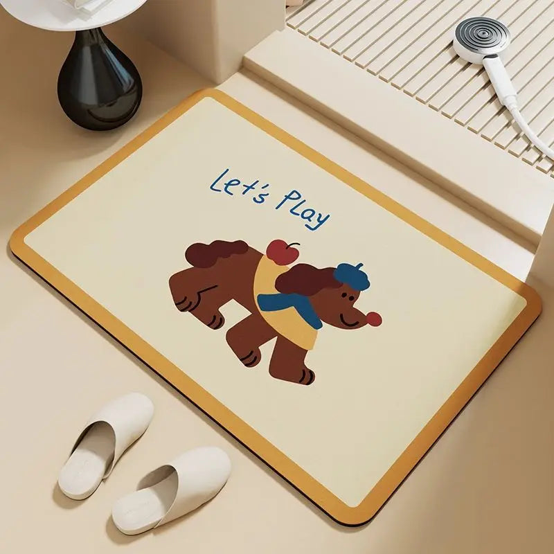 Dachshund Dog Floor Mat – Non-Slip Waterproof Entryway & Bathroom Mat