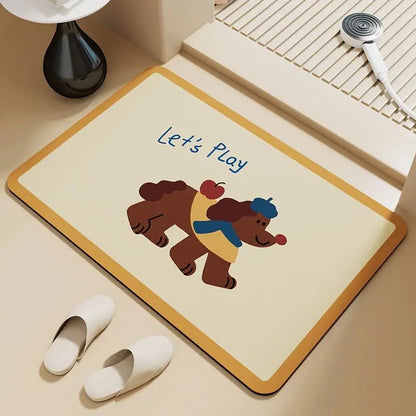 Dachshund Dog Floor Mat – Non-Slip Waterproof Entryway & Bathroom Mat