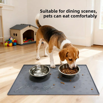 Waterproof Silicone Pet Feeding Mat – Non-Slip Food & Water Bowl Placemat for Dogs & Cats
