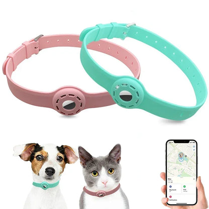 Adjustable Silicone AirTag Cat Collar for Apple AirTag