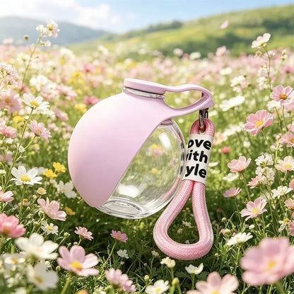 Portable Dog Water Bottle – Outdoor PETG Travel Drink Dispenser with Built‑In Bowl