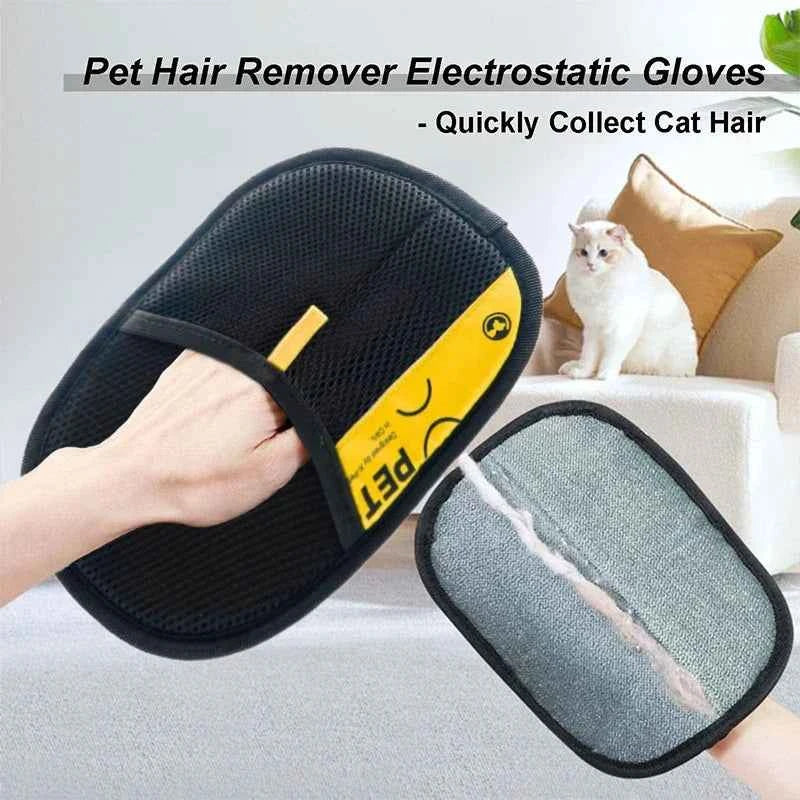 Electrostatic Pet Hair Remover Gloves – Reusable 2‑in‑1 Grooming & Lint Cleaner